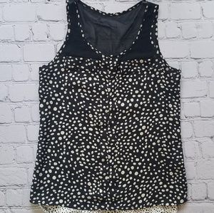 Express Sheer Polka Dot Dressy Tank Sz S